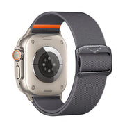 For Apple Watch 42mm / 41mm / 40mm / 38mm Kalebol Bull Bead Buckle Elastic Nylon Watch Band(Dark Grey)