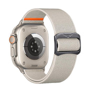 For Apple Watch 42mm / 41mm / 40mm / 38mm Kalebol Bull Bead Buckle Elastic Nylon Watch Band(Starlight)