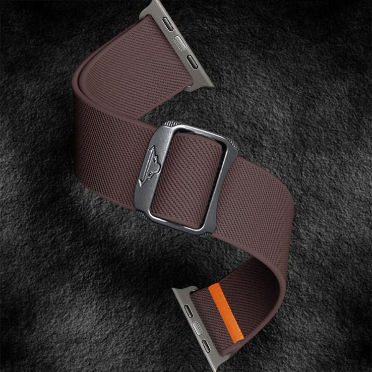 For Apple Watch 42mm / 41mm / 40mm / 38mm Kalebol Bull Bead Buckle Elastic Nylon Watch Band(Smoky Purple)