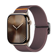 For Apple Watch 42mm / 41mm / 40mm / 38mm Kalebol Bull Bead Buckle Elastic Nylon Watch Band(Smoky Purple)