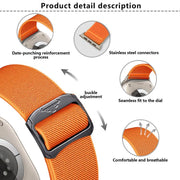 For Apple Watch 46mm / 49mm / 45mm / 44mm Kalebol Bull Bead Buckle Elastic Nylon Watch Band(Army Green)