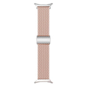 For Samsung Galaxy Watch Ultra 47mm Kalebol Braided Loop Magnetic Silver Buckle Watch Band(Pink Sand)