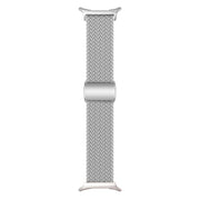 For Samsung Galaxy Watch Ultra 47mm Kalebol Braided Loop Magnetic Silver Buckle Watch Band(Light Grey)