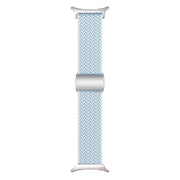For Samsung Galaxy Watch Ultra 47mm Kalebol Braided Loop Magnetic Silver Buckle Watch Band(Fog Blue)