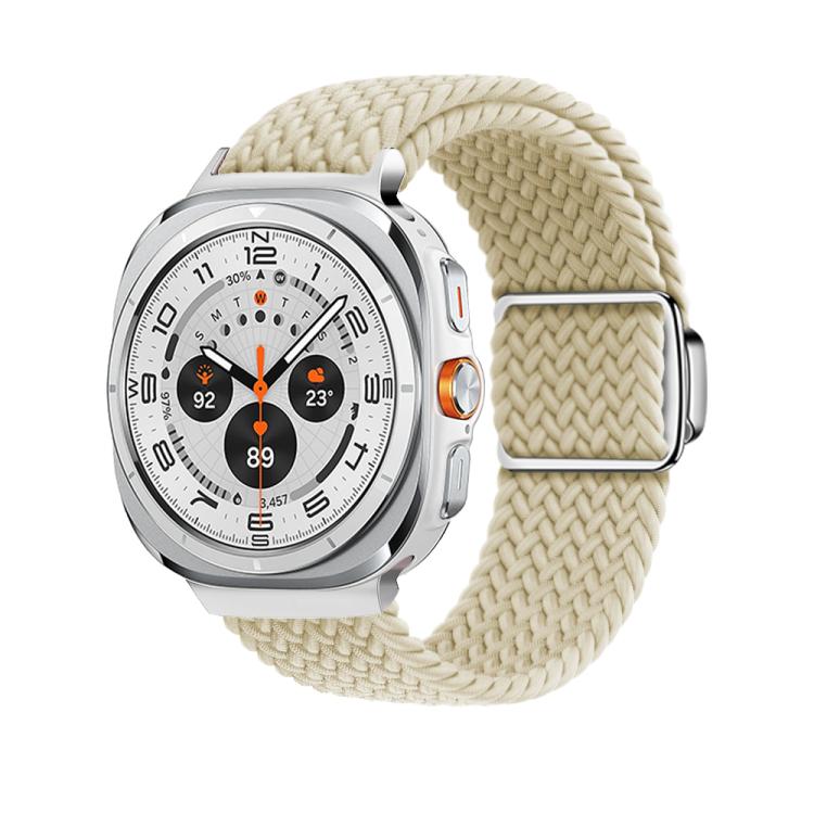 For Samsung Galaxy Watch Ultra 47mm Kalebol Braided Loop Magnetic Silver Buckle Watch Band(Starlight) - free shipping - PMc TechLife - Order now!