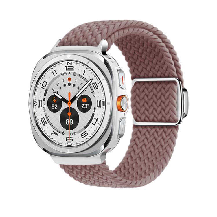 For Samsung Galaxy Watch Ultra 47mm Kalebol Braided Loop Magnetic Silver Buckle Watch Band(Smoky Purple) - free shipping - PMc TechLife - Order now!