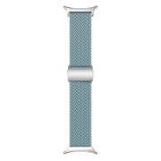 For Samsung Galaxy Watch Ultra 47mm Kalebol Braided Loop Magnetic Silver Buckle Watch Band(Cyan-blue)