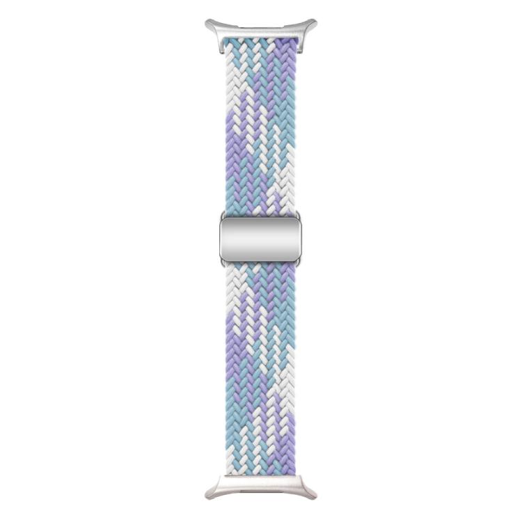 For Samsung Galaxy Watch Ultra 47mm Kalebol Braided Loop Magnetic Silver Buckle Watch Band(Violet)