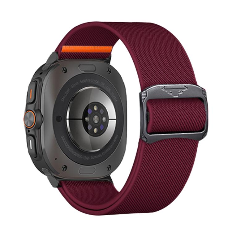 For Samsung Galaxy Watch Ultra 47mm Kalebol Elastic Nylon Watch Band(Wine Red)