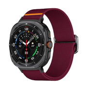 For Samsung Galaxy Watch Ultra 47mm Kalebol Elastic Nylon Watch Band(Wine Red)