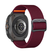 For Samsung Galaxy Watch Ultra 47mm Kalebol Elastic Nylon Watch Band(Wine Red)