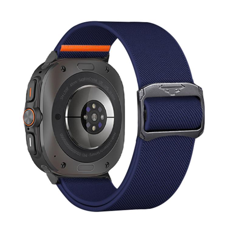 For Samsung Galaxy Watch Ultra 47mm Kalebol Elastic Nylon Watch Band(Midnight Blue)