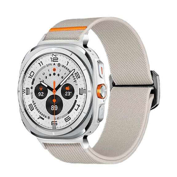 For Samsung Galaxy Watch Ultra 47mm Kalebol Elastic Nylon Watch Band(Starlight)