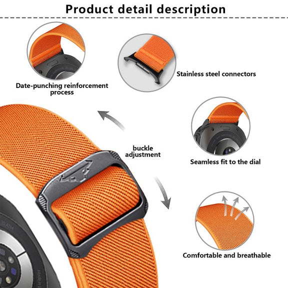 For Samsung Galaxy Watch Ultra 47mm Kalebol Elastic Nylon Watch Band(Dark Grey)
