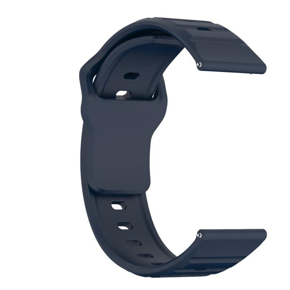 20mm Kalebol Wave Pattern Studded Buckle Silicone Watch Band(Dark Blue)