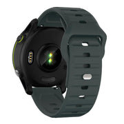 20mm Kalebol Wave Pattern Studded Buckle Silicone Watch Band(Dark Green)