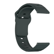 20mm Kalebol Wave Pattern Studded Buckle Silicone Watch Band(Dark Green)