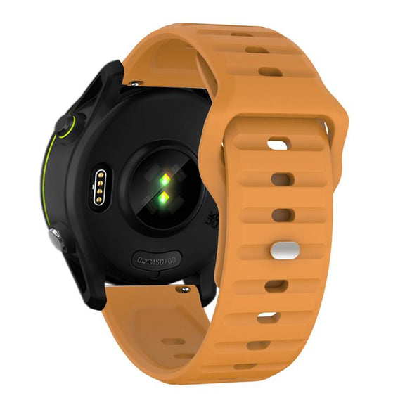20mm Kalebol Wave Pattern Studded Buckle Silicone Watch Band(Yellow)
