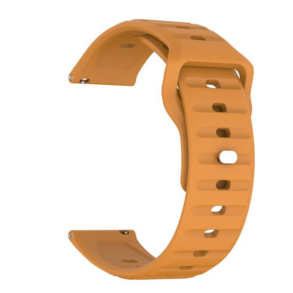 20mm Kalebol Wave Pattern Studded Buckle Silicone Watch Band(Yellow)