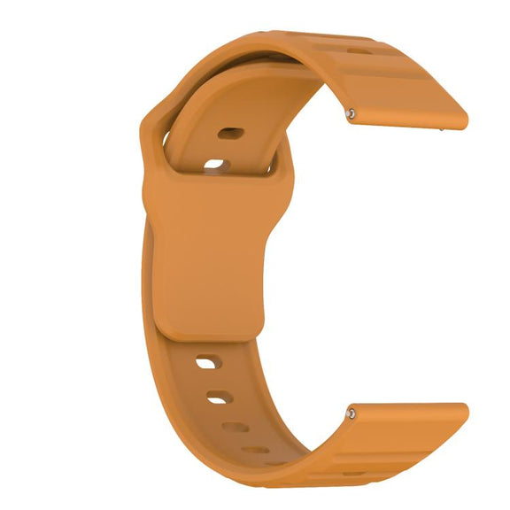 20mm Kalebol Wave Pattern Studded Buckle Silicone Watch Band(Yellow)