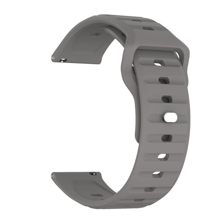 20mm Kalebol Wave Pattern Studded Buckle Silicone Watch Band(Grey)