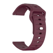 20mm Kalebol Wave Pattern Studded Buckle Silicone Watch Band(Wine Red)