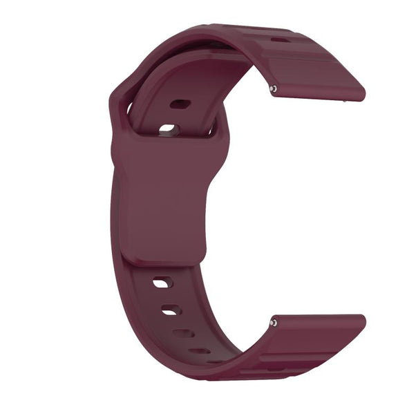 20mm Kalebol Wave Pattern Studded Buckle Silicone Watch Band(Wine Red)