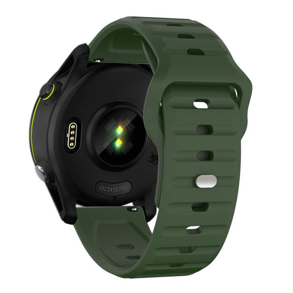 20mm Kalebol Wave Pattern Studded Buckle Silicone Watch Band(Army Green)