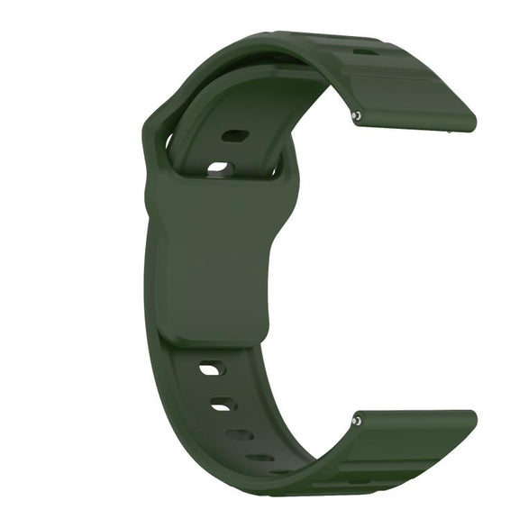20mm Kalebol Wave Pattern Studded Buckle Silicone Watch Band(Army Green)