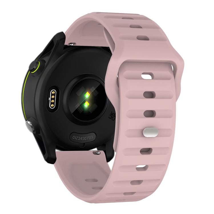 20mm Kalebol Wave Pattern Studded Buckle Silicone Watch Band(Rose Pink)