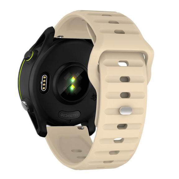 20mm Kalebol Wave Pattern Studded Buckle Silicone Watch Band(Cream Color)