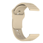 20mm Kalebol Wave Pattern Studded Buckle Silicone Watch Band(Cream Color)