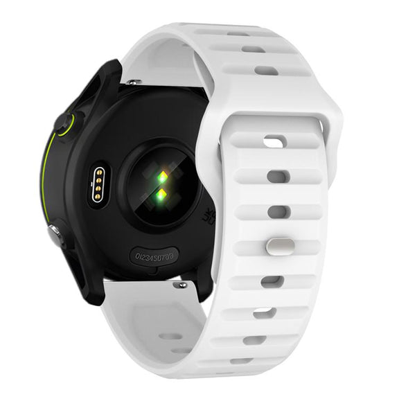 22mm Kalebol Wave Pattern Studded Buckle Silicone Watch Band(White)