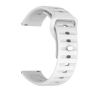 22mm Kalebol Wave Pattern Studded Buckle Silicone Watch Band(White)
