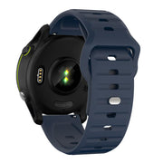 22mm Kalebol Wave Pattern Studded Buckle Silicone Watch Band(Dark Blue)