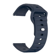 22mm Kalebol Wave Pattern Studded Buckle Silicone Watch Band(Dark Blue)