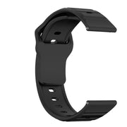 22mm Kalebol Wave Pattern Studded Buckle Silicone Watch Band(Black)