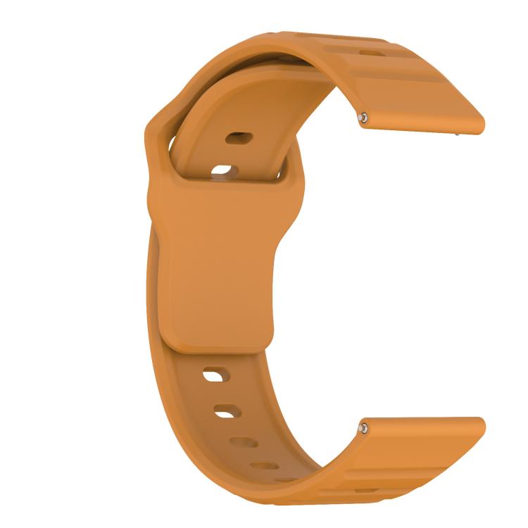 22mm Kalebol Wave Pattern Studded Buckle Silicone Watch Band(Yellow)