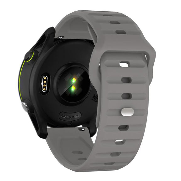 22mm Kalebol Wave Pattern Studded Buckle Silicone Watch Band(Grey)