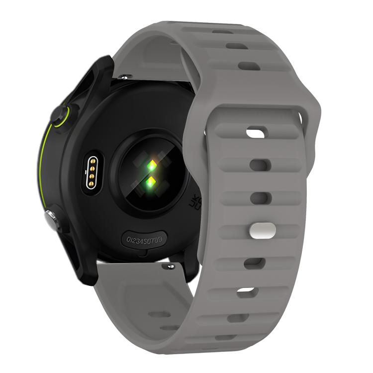 22mm Kalebol Wave Pattern Studded Buckle Silicone Watch Band(Grey)