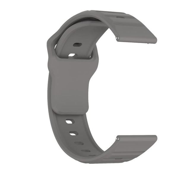 22mm Kalebol Wave Pattern Studded Buckle Silicone Watch Band(Grey)