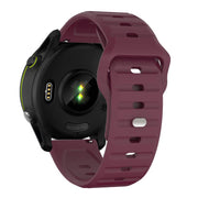 22mm Kalebol Wave Pattern Studded Buckle Silicone Watch Band(Wine Red)