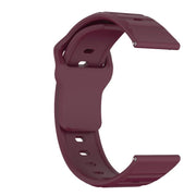 22mm Kalebol Wave Pattern Studded Buckle Silicone Watch Band(Wine Red)
