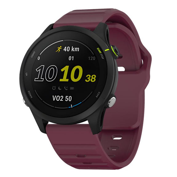 22mm Kalebol Wave Pattern Studded Buckle Silicone Watch Band(Wine Red)