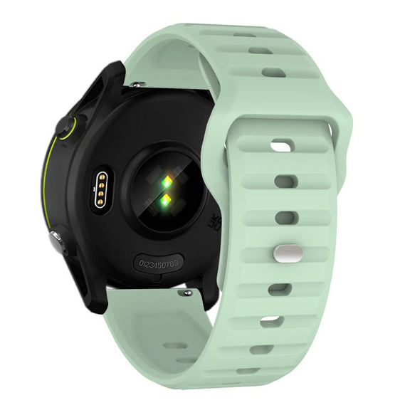 22mm Kalebol Wave Pattern Studded Buckle Silicone Watch Band(Teal)