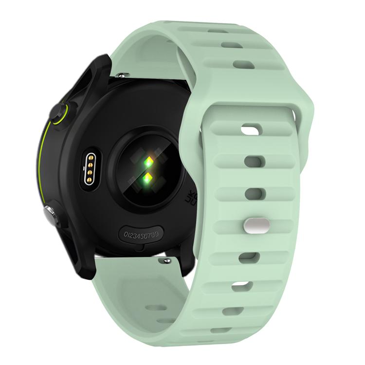 22mm Kalebol Wave Pattern Studded Buckle Silicone Watch Band(Teal)