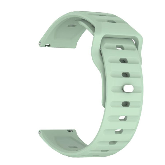 22mm Kalebol Wave Pattern Studded Buckle Silicone Watch Band(Teal)