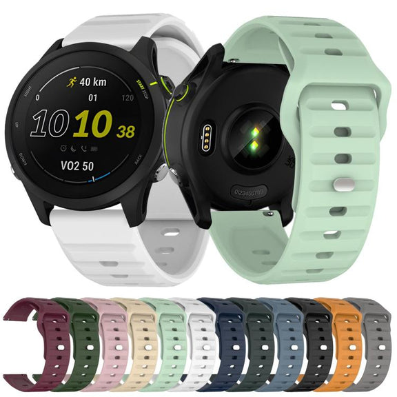 20mm Kalebol Wave Pattern Studded Buckle Silicone Watch Band(Black)