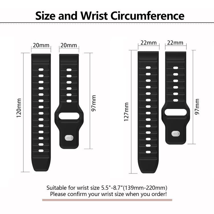 22mm Kalebol Wave Pattern Studded Buckle Silicone Watch Band(Teal)