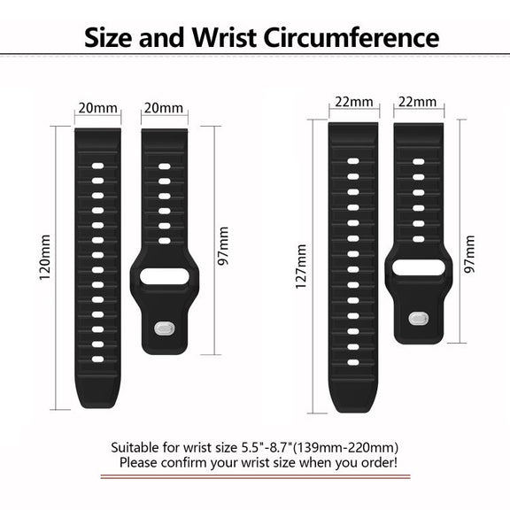 22mm Kalebol Wave Pattern Studded Buckle Silicone Watch Band(Wine Red)